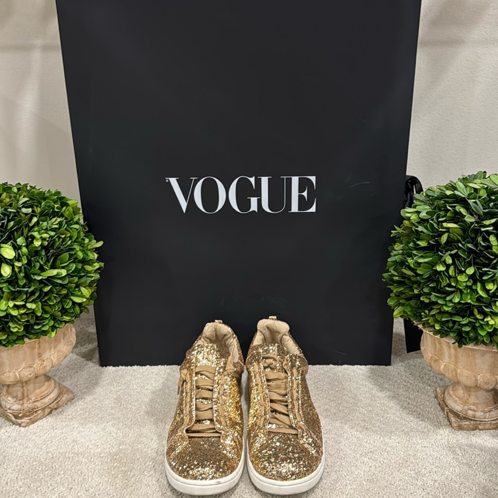 Gianni Bini gold glitter sneakers